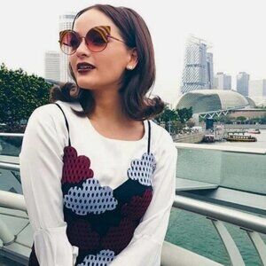 💯 - New Authentic Fendi FF 0215/s 00l9- X4 Burgundy Cat Eye Sunglasses